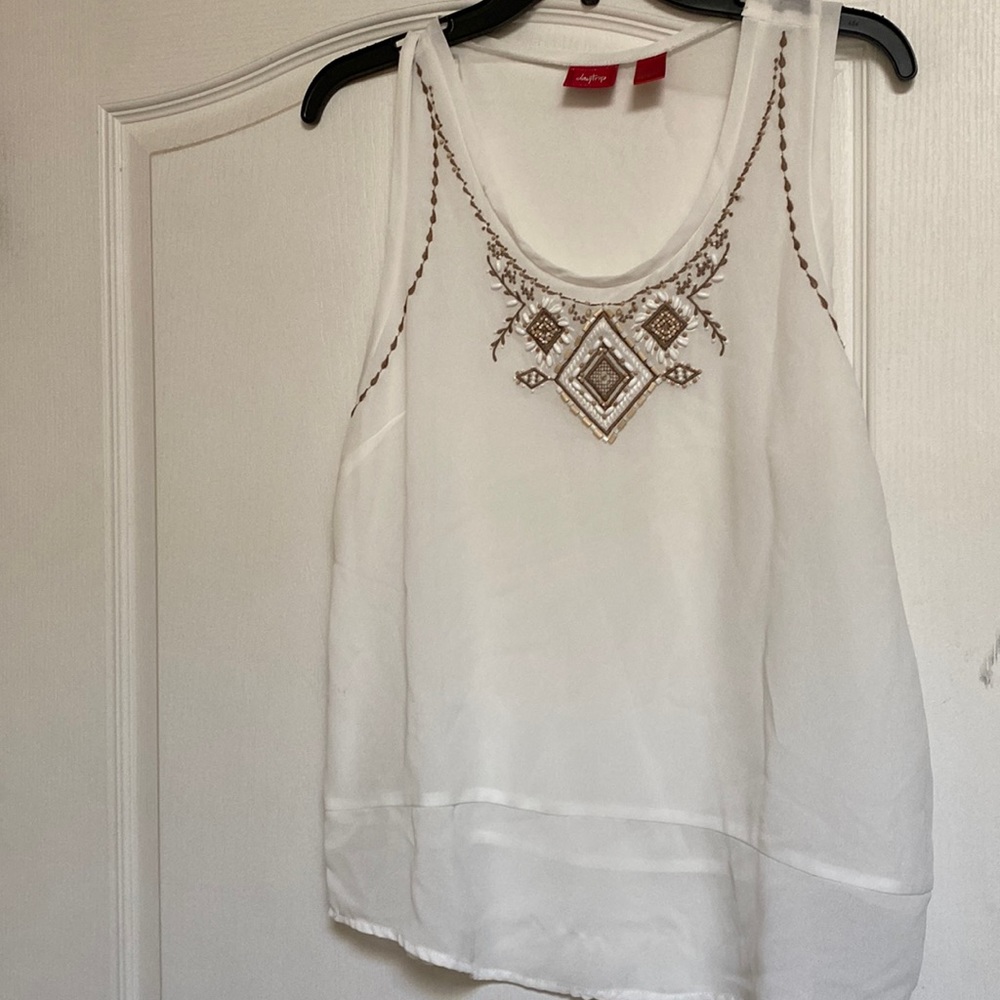 Daytrip sheer white sleeveless top